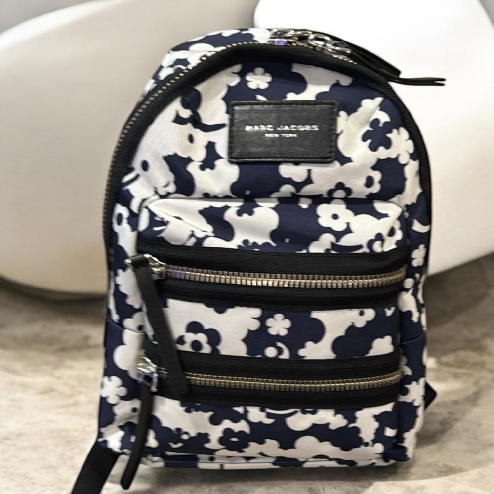 New Marc Jacobs Mini Biker Bag- Navy and White Backpack Sleek Modern Design